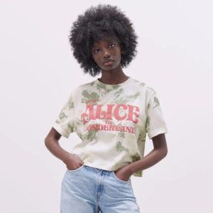 Zara Disney Alice In Wonderland Green Shirt
